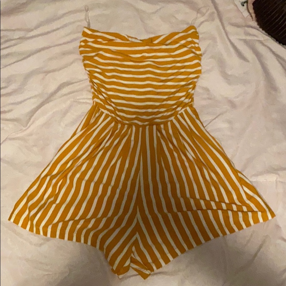 Yellow Striped Romper